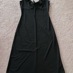 Elegant Black Strapless Evening Dress